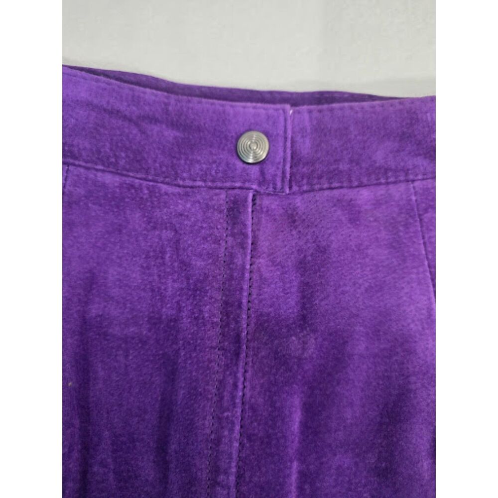 Vintage 90s G-III Global Identity Purple Suede Leather Pencil Skirt Womens 9/10 - Picture 8 of 8